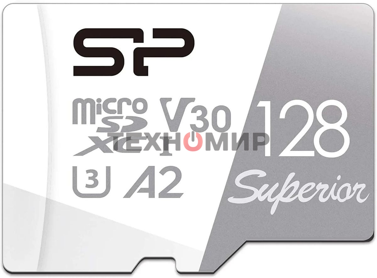 Флеш карта microSD 128Gb Silicon Power Superior Pro A2 microSDXC Class 10 UHS-I U3 Colorful 100/80 Mb/s (SD адаптер)