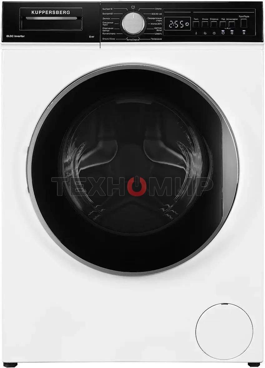 Отдельностоящая стиральная машина Kuppersberg WM 410 W, глубина 45 см, загрузка белья 6 кг, кнопочное управление, Отжим 1200 об.мин, 15 программ, Отложенный старт, Блокировка от детей, Уровень шума при стирке 50 дБ, Уровень шума при отжиме 75 дБ, Барабан 
