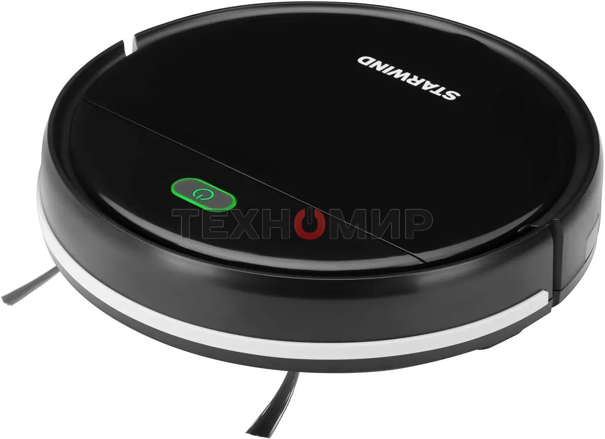 Робот-пылесос Starwind SRV3950 черный, 18 Вт, 1500 мА·ч Li-Ion, уборка влажная/сухая, пылесборник контейнер 0.2 л