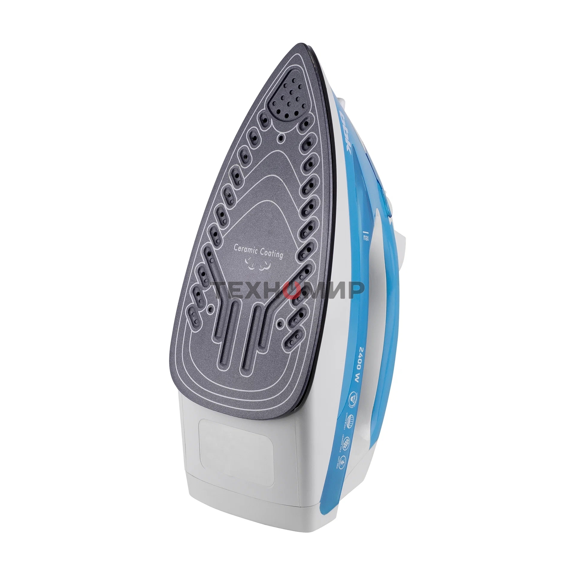 Утюг BBK ISE-2400 бирюзовый/белый, 2400 Вт, 35 г/мин, 140 г/мин, 280 мл