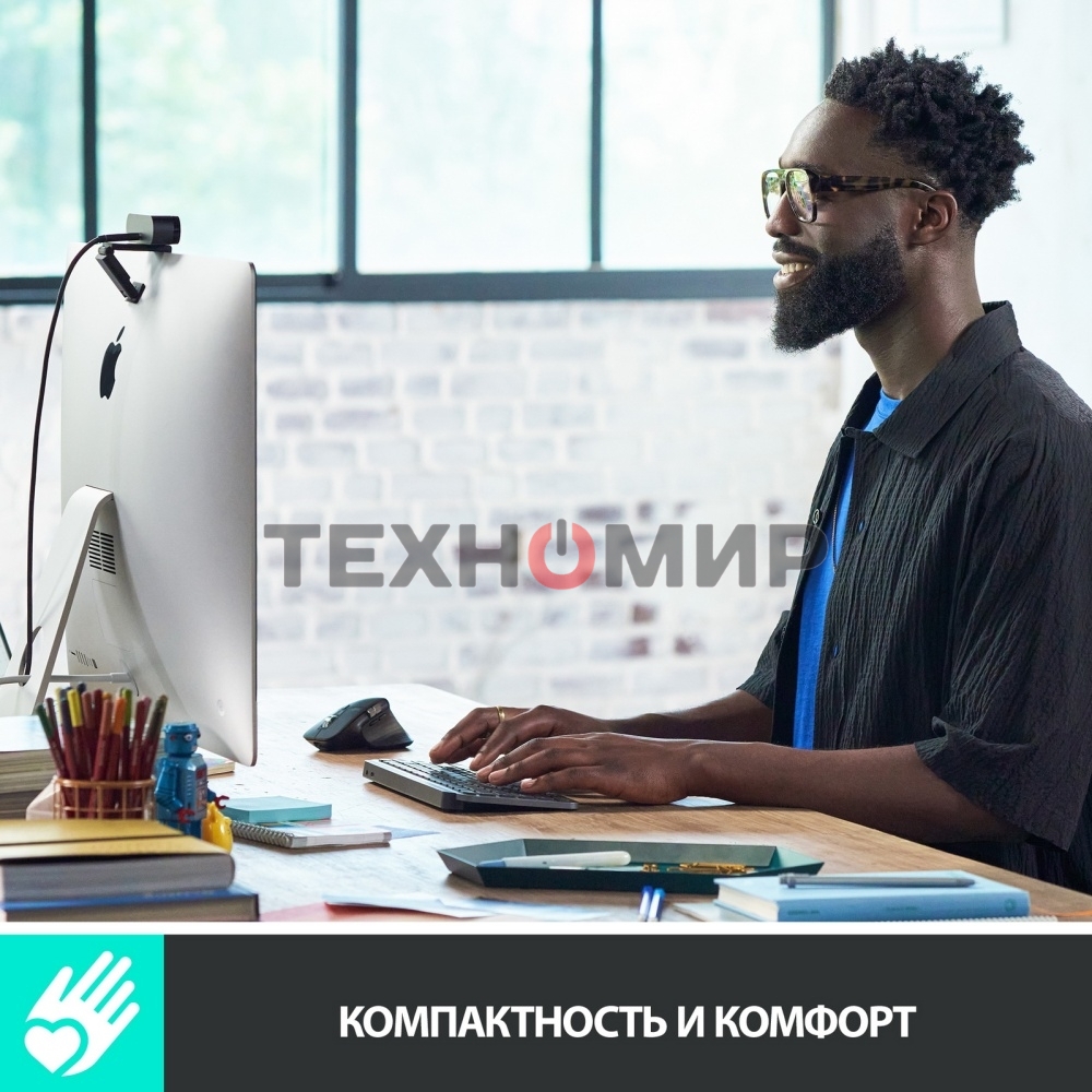 Клавиатура беспроводная Logitech MX Keys Mini (920-010501), USB, Bluetooth/Радиоканал, темно-серый/черный