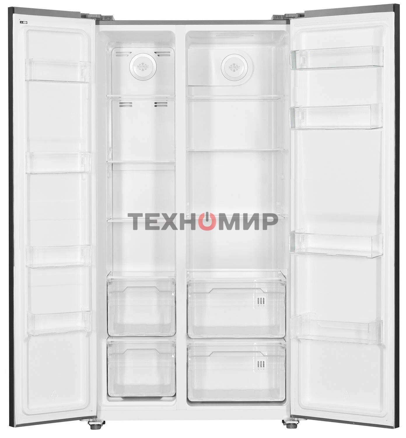 Холодильник Kraft KF-MS5701DI темно-серый двухкамерный 372/198л морозилка сбоку, Side by Side