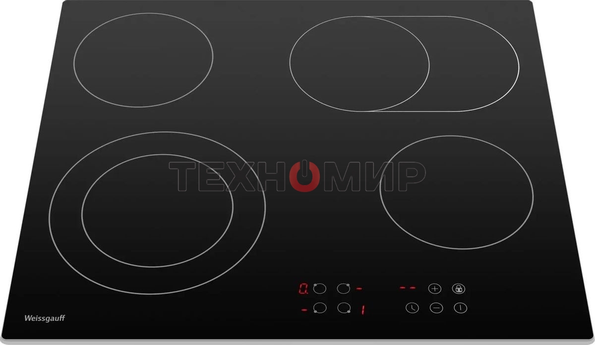 Электрическая варочная панель Weissgauff HV 640 BA, Hi-Light, независимая, черный