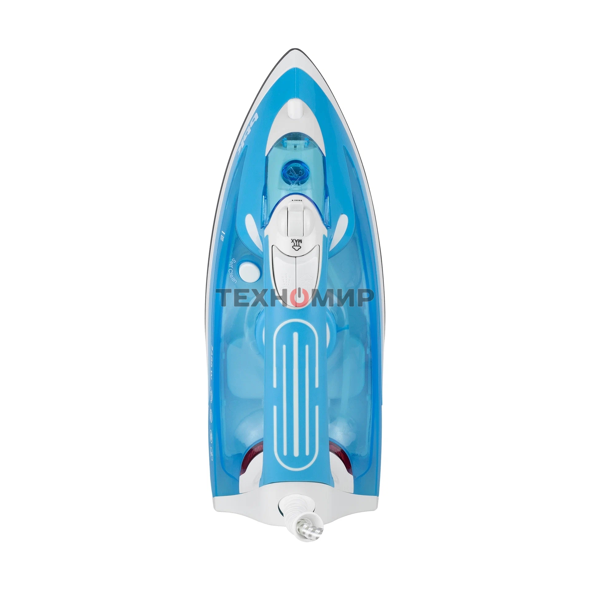 Утюг BBK ISE-2400 бирюзовый/белый, 2400 Вт, 35 г/мин, 140 г/мин, 280 мл