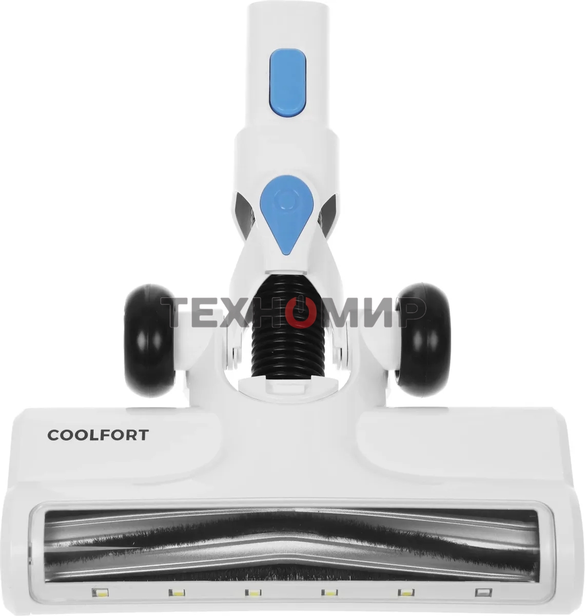 Пылесос вертикальный Coolfort CF-3006 белый/голубой, питание от аккумулятора, 130 вт, уборка сухая, пылесборник 0.5 л, работа от АКБ max 30 мин.