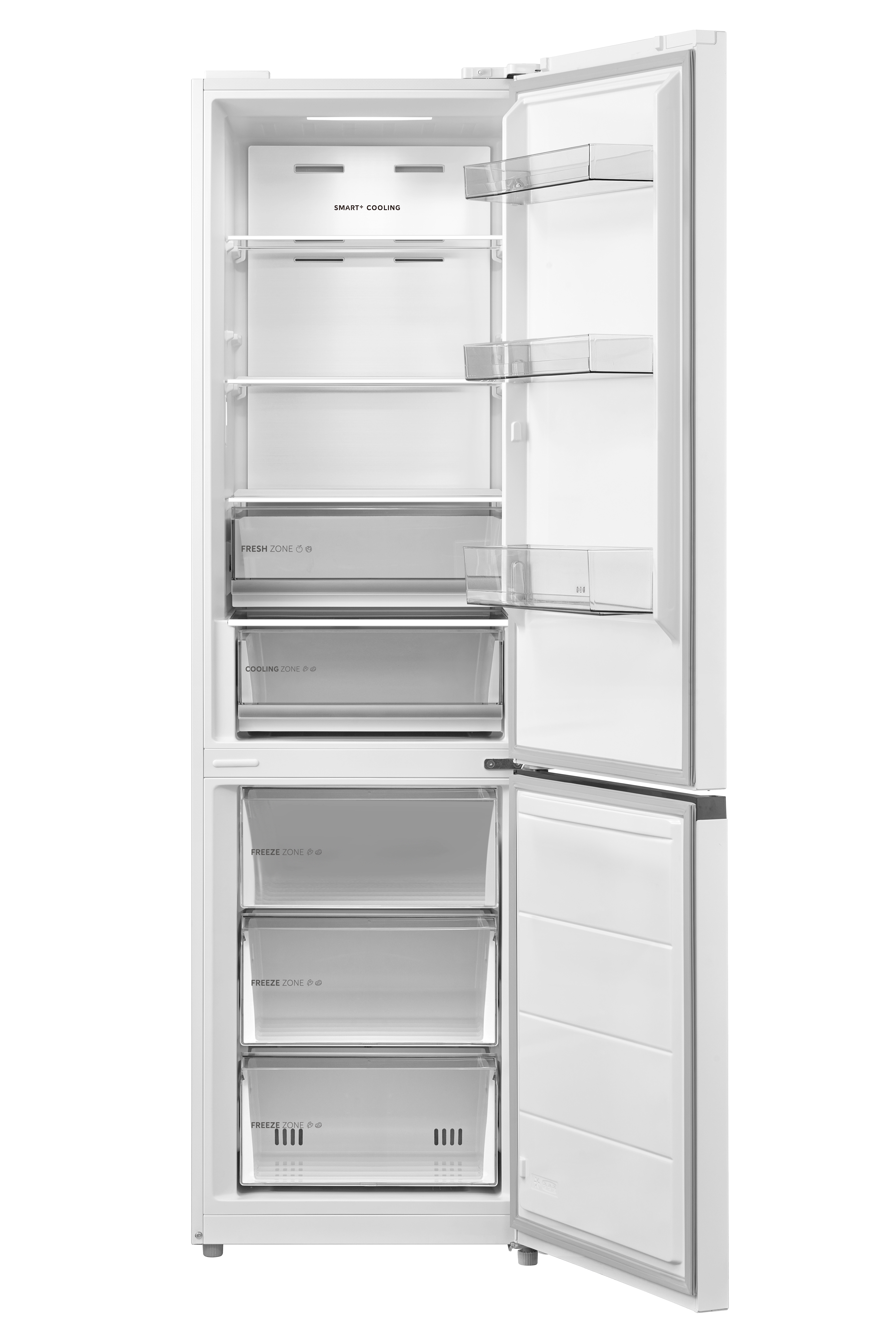 Холодильник Midea MDRB519MGE01ID белый двухкамерный 263/123л морозилка снизу, No Frost