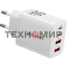 Сетевое зарядное устройство Vention на 4 порта GaN 50W USB (C+C+A+A) белый