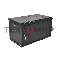 Шкаф телекоммуникационный настенный разборный ЦМО ЭКОНОМ 9U (600 x 650) дверь металл, черный (ШРН-Э-9.650.1-9005)