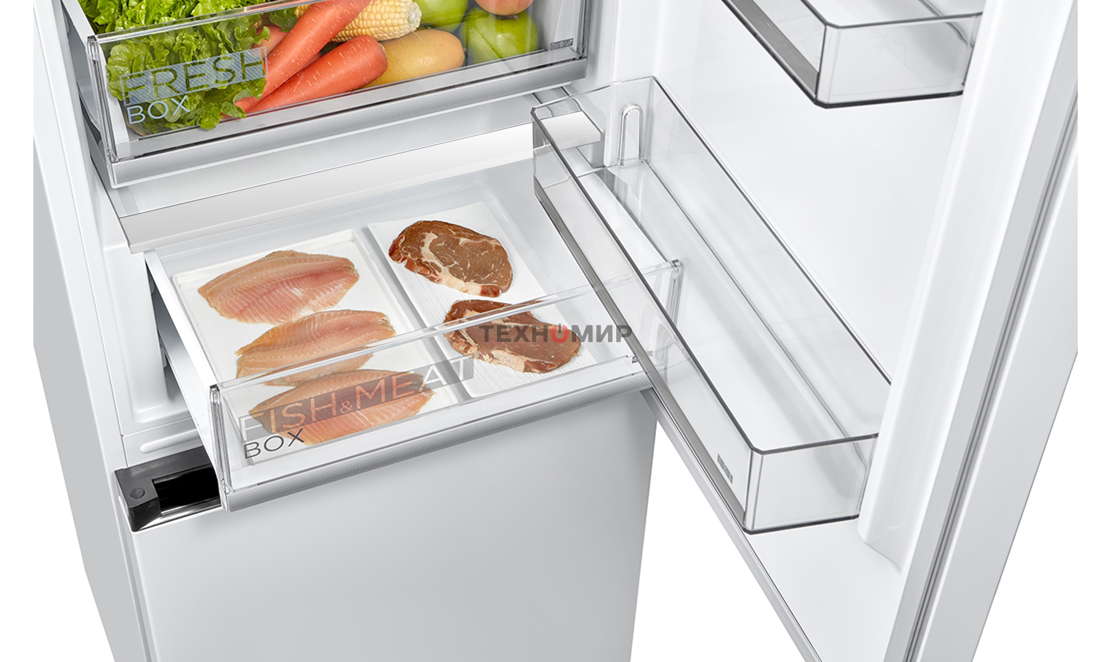 Холодильник Midea MDRB519MGE01ID белый двухкамерный 263/123л морозилка снизу, No Frost