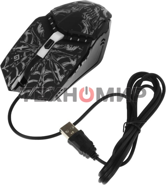 Мышь проводная Defender Prototype GM-670L черный, 2400 dpi, USB, кнопки - 6