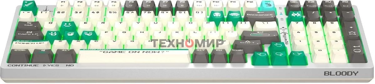 Клавиатура проводная A4Tech Bloody S98 Pixels Green USB белый/бежевый
