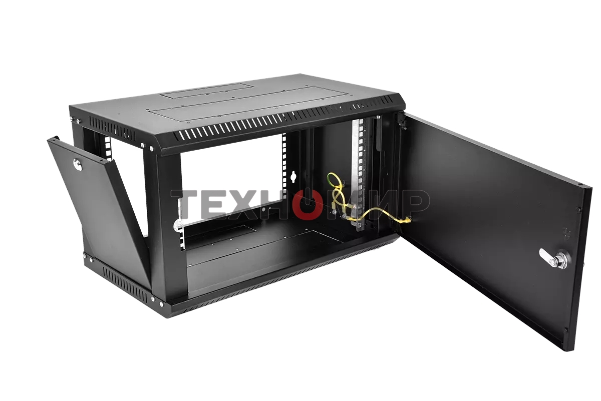 Шкаф телекоммуникационный настенный разборный ЦМО ЭКОНОМ 9U (600 x 650) дверь металл, черный (ШРН-Э-9.650.1-9005)