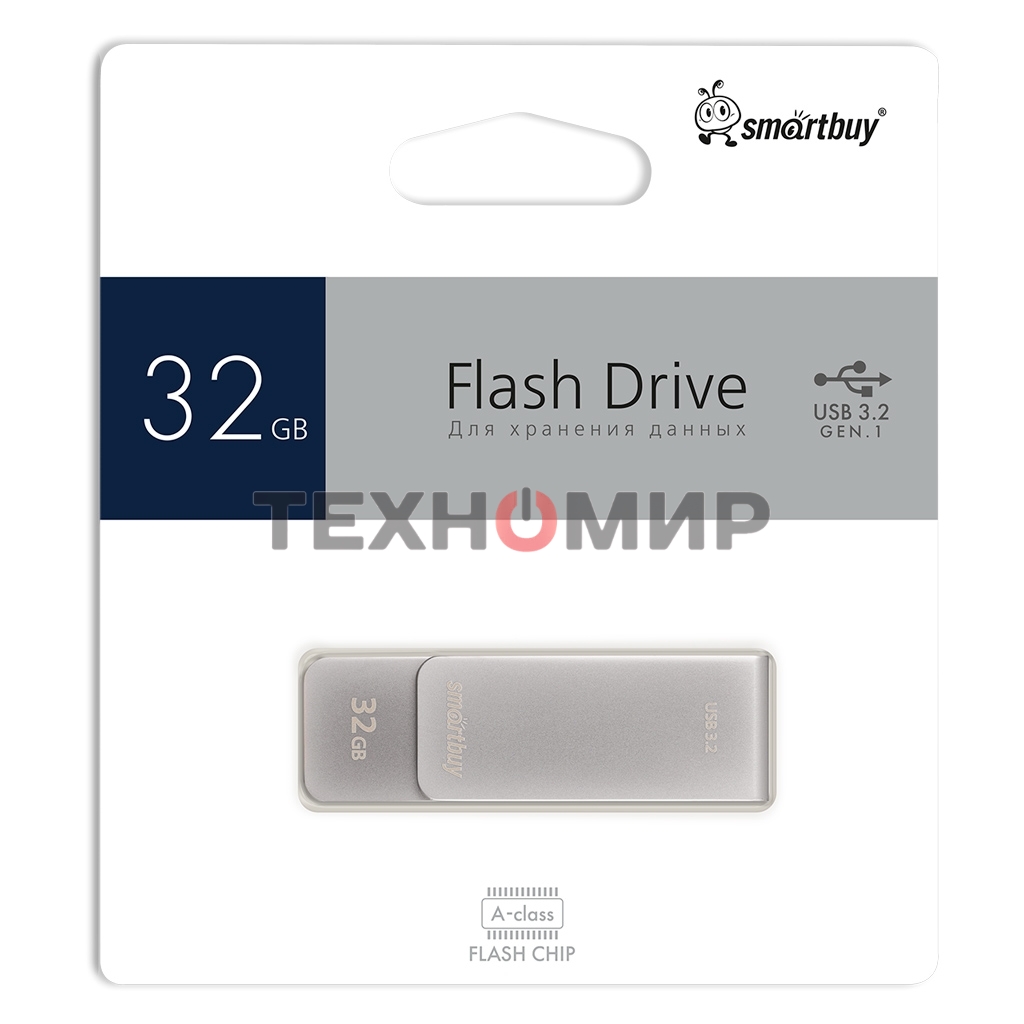 Флешка USB 3.0/3.2 32Gb SmartBuy M1 Metal Grey