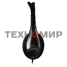 Гарнитура проводная с микрофоном A4Tech HU-9 черный 1.8м накладные USB оголовье черный