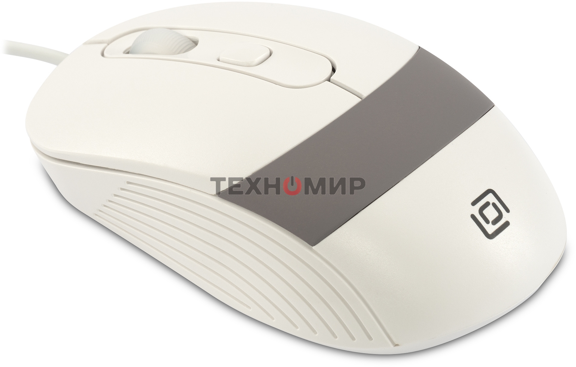 Мышь проводная Oklick 310M белый/серый, 2400 dpi, USB, кнопки - 4