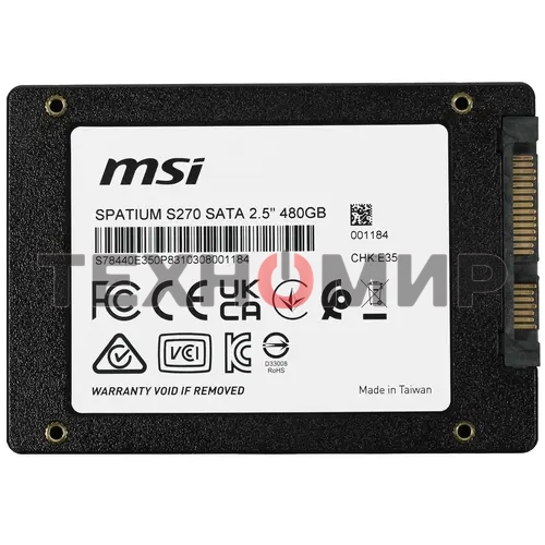 Накопитель SSD MSI SPATIUM S270, 480Gb, 2.5