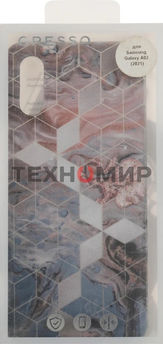 Чехол (клип-кейс) Gresso Meridian, для Samsung Galaxy A02, золотистый/синий gr17aaae8918