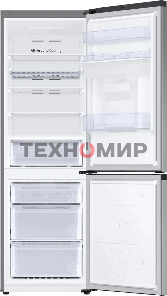 Холодильник Samsung RB34C632ESA/EF графит двухкамерный 227/114л морозилка снизу, No Frost