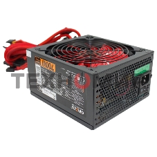 Блок питания Ginzzu PC700 14CM(Red) 80 PLUS black,APFC,24+4p,2 PCI-E(6+2), 7*SATA, 4*IDE,оплетка, кабель питания,цветная коробка