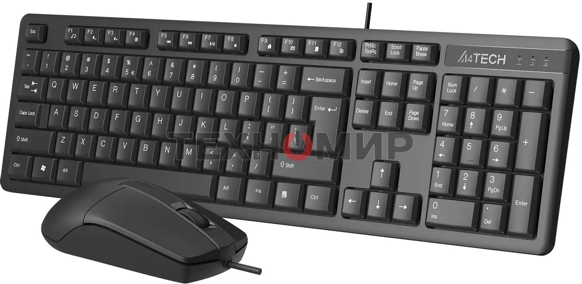 Комплект клавиатура+мышь A4Tech KR-3330 проводной, USB, 1200 DPI, чёрный