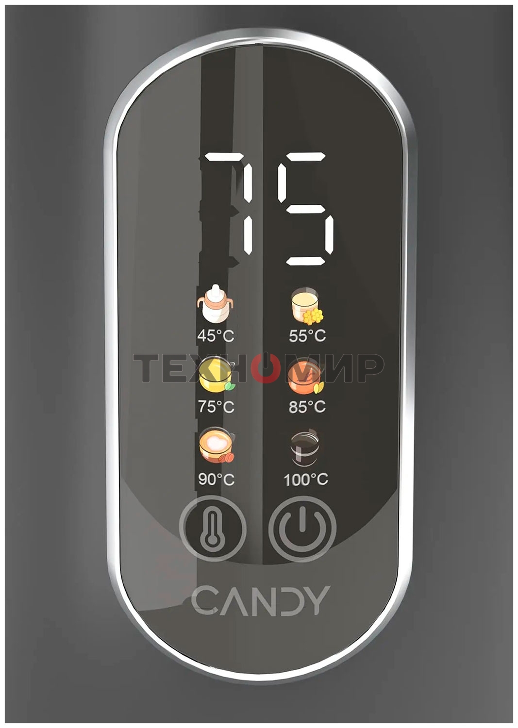 Чайник электрический Candy CK-400 1.7л. 2200Вт черный корпус: нерж.сталь/пластик (FM04WKM00RU)