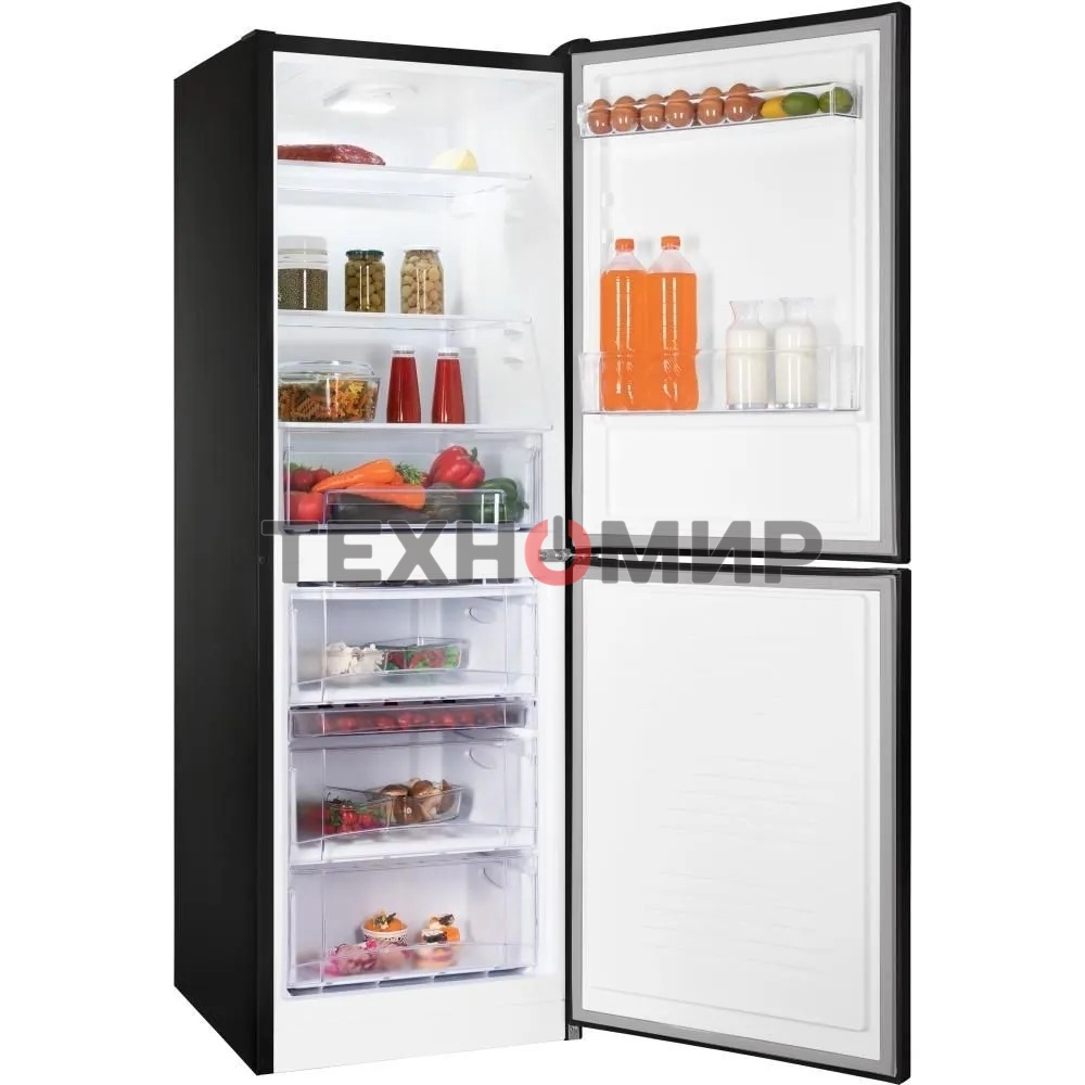 Холодильник Nordfrost NRB 151 B черный, двухкамерный 170/115 л морозилка снизу, ручная разморозка