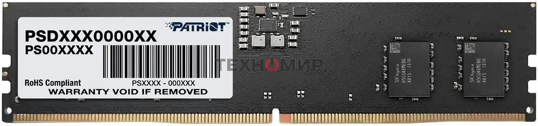 Оперативная память Patriot Signature, DDR5, 32GB (1x32 GB), 5600 MHz, CL46, DIMM