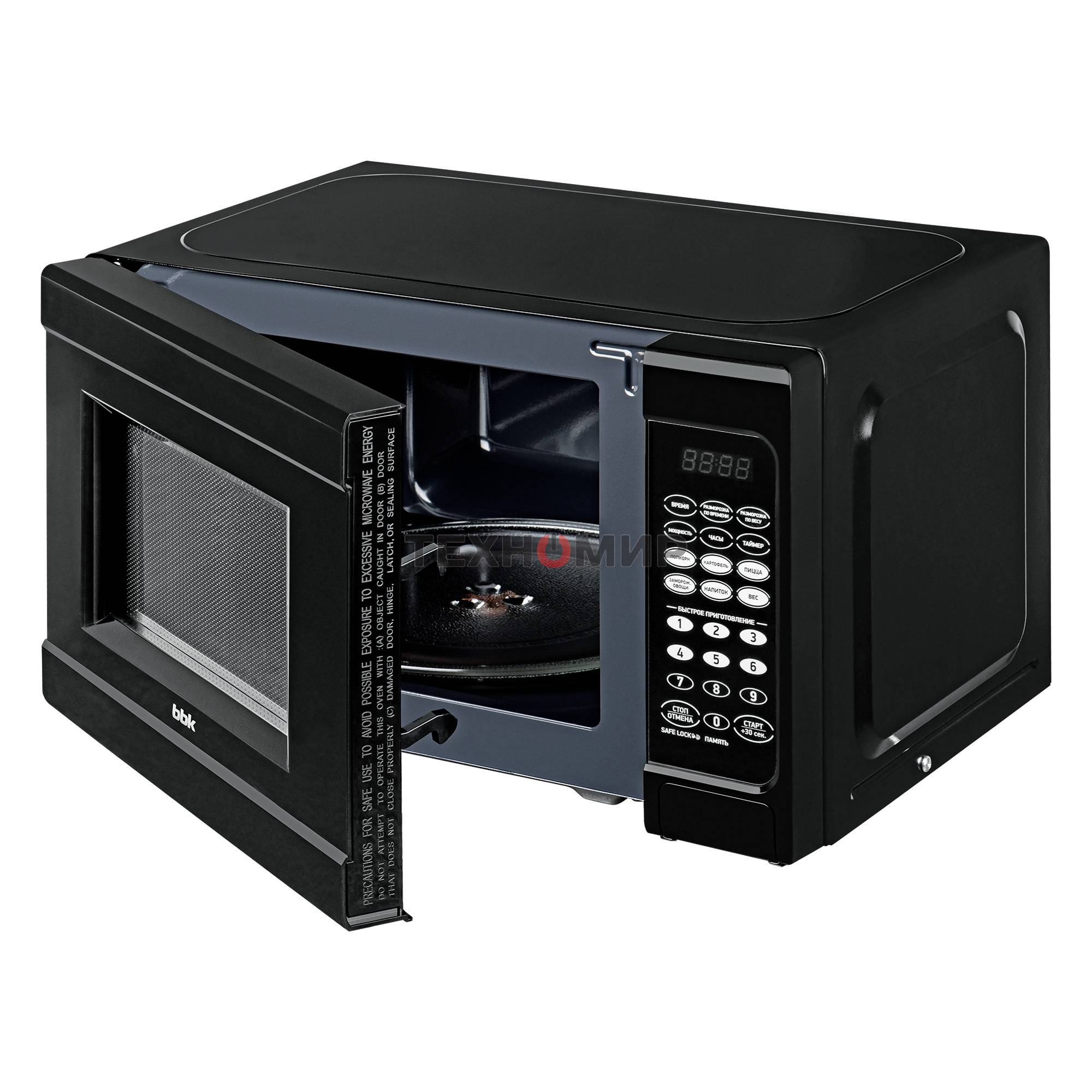 Микроволновая печь BBK 20MWS-727S/B черный, 20 л, 700 Вт, переключатели - сенсор