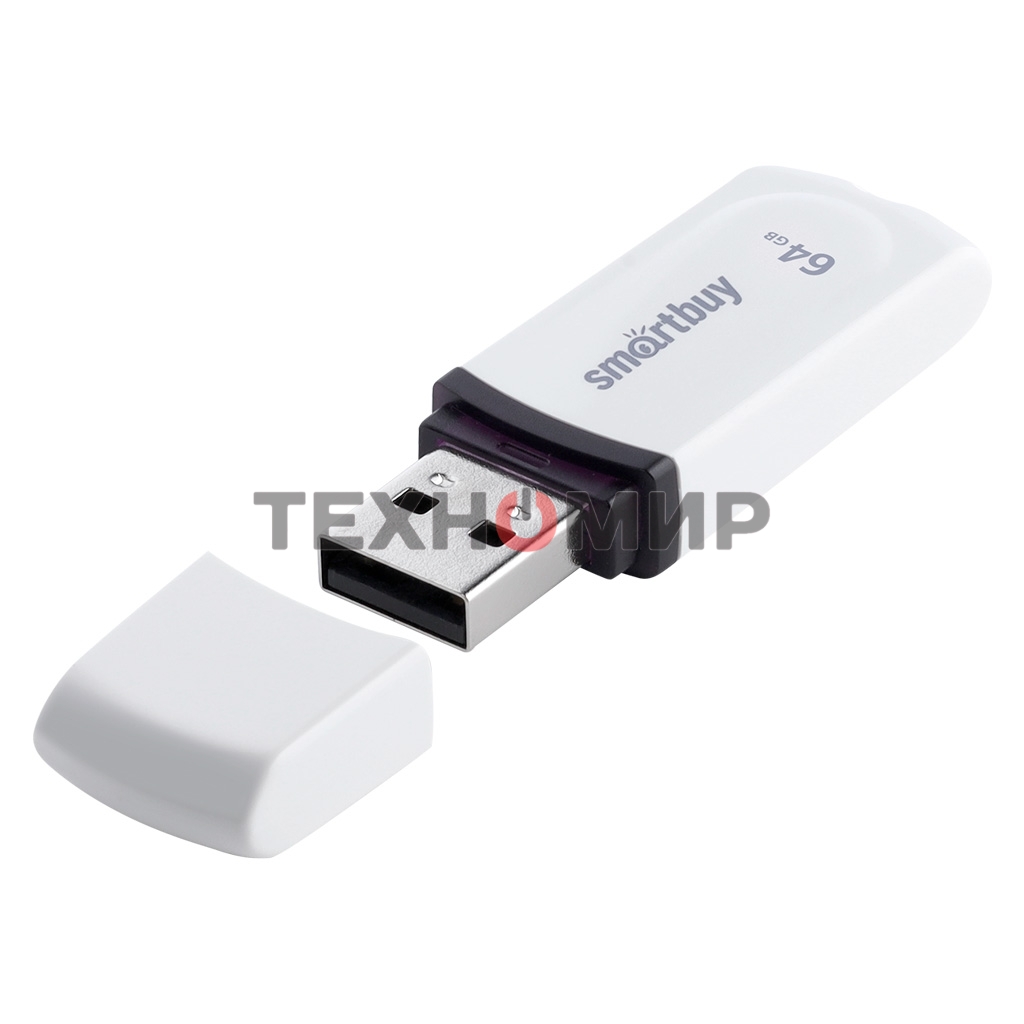 Флешка USB R/W 2.0 64Gb Smartbuy Paean белый