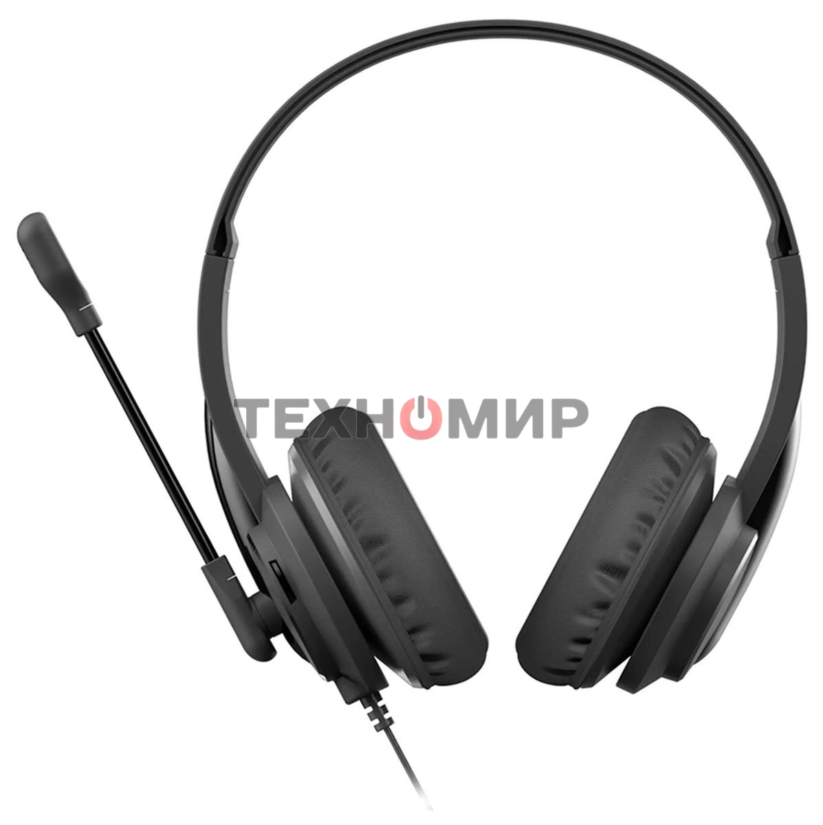 Гарнитура проводная с микрофоном A4Tech HU-10 черный 2м накладные USB оголовье