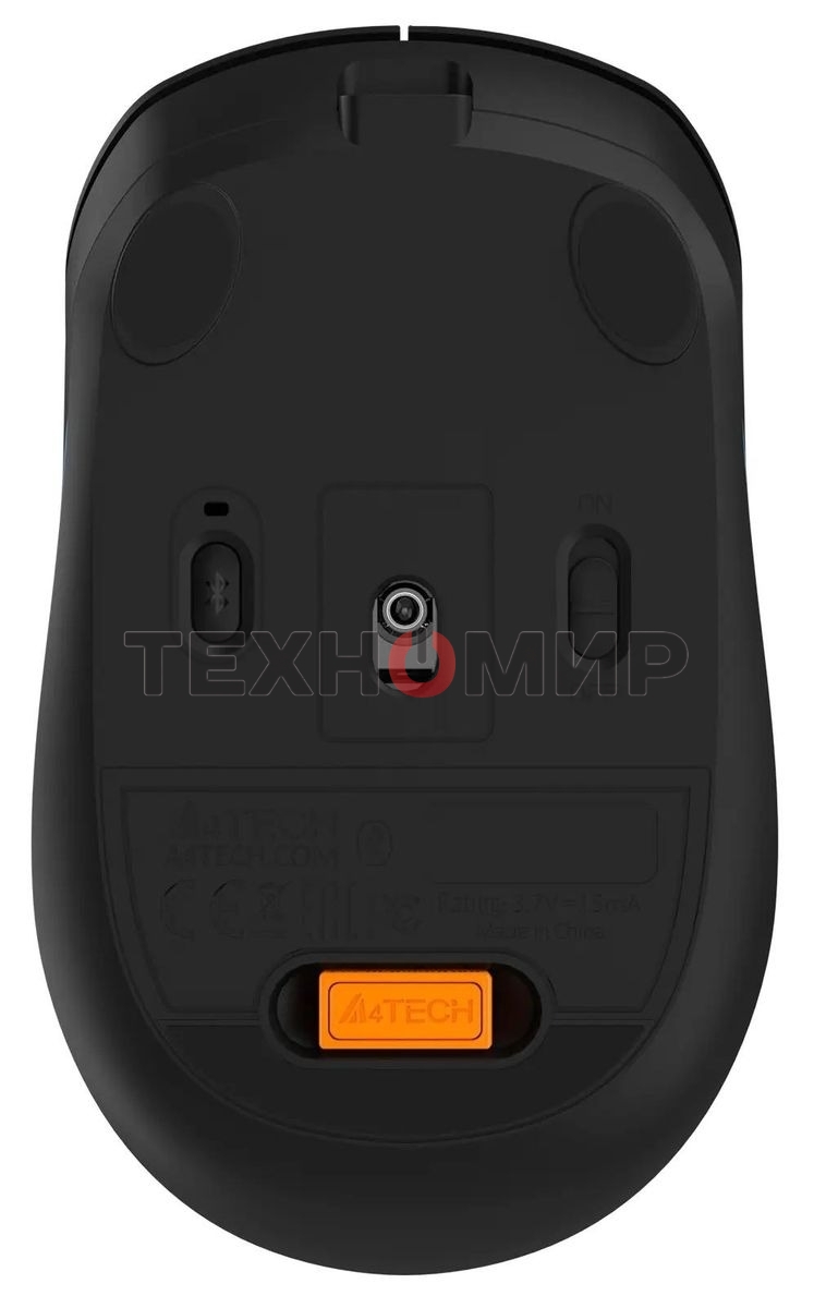 Мышь беспроводная A4Tech Fstyler FB10C черный/синий, 2000 dpi, радиоканал, Bluetooth, USB, кнопки - 4