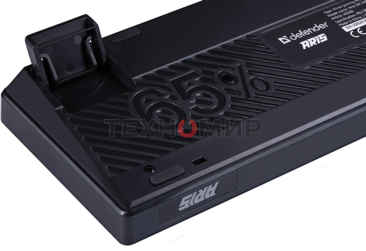 Клавиатура проводная игровая Defender Aris GK-349 RU,черный/белый,68кн+FN,радуж,1.5м