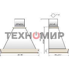 Вытяжка каминная Elikor Вилла Валенсия 90П-650-П3Д топленое молоко/дуб, 90 см, 650 куб. м/ч, 60 дБ