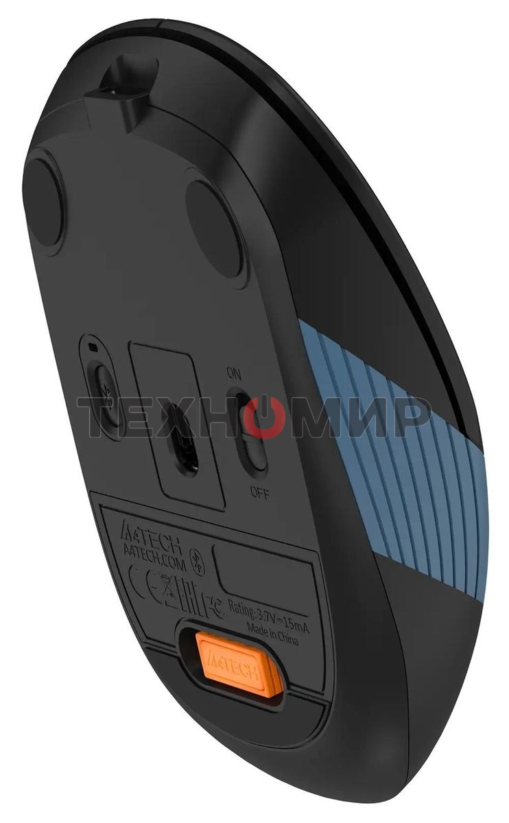 Мышь беспроводная A4Tech Fstyler FB10C черный/синий, 2000 dpi, радиоканал, Bluetooth, USB, кнопки - 4