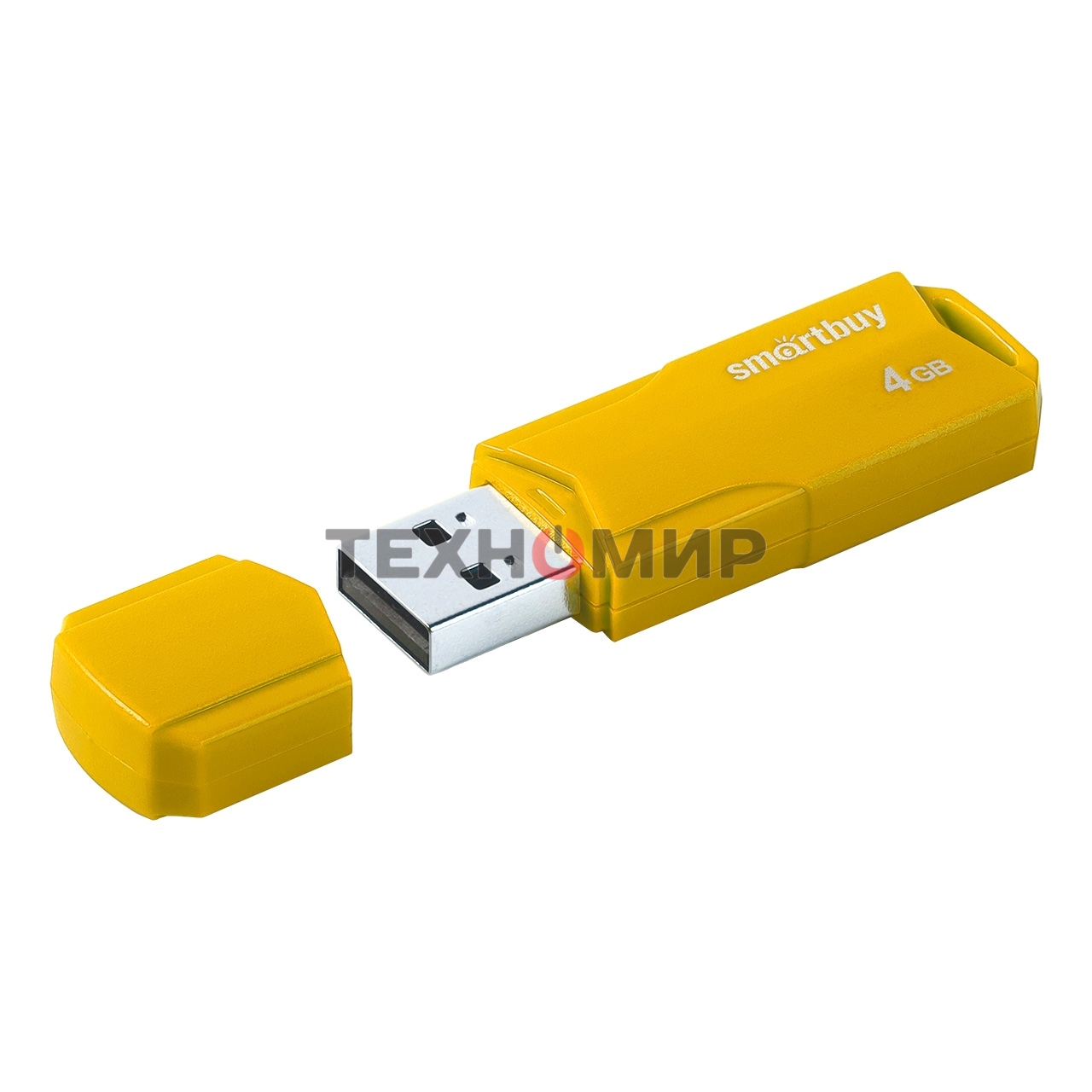 Флешка USB Smartbuy CLUE Yellow (SB4GbCLU-Y), 4Gb, USB 2.0, R/W 15/8, желтый