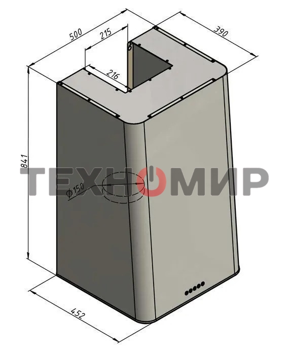 Вытяжка наклонная Elikor MIX 50Н-650-Э3Д нержавеющая сталь, 50 см, 650 куб. м/ч, 56 дБ