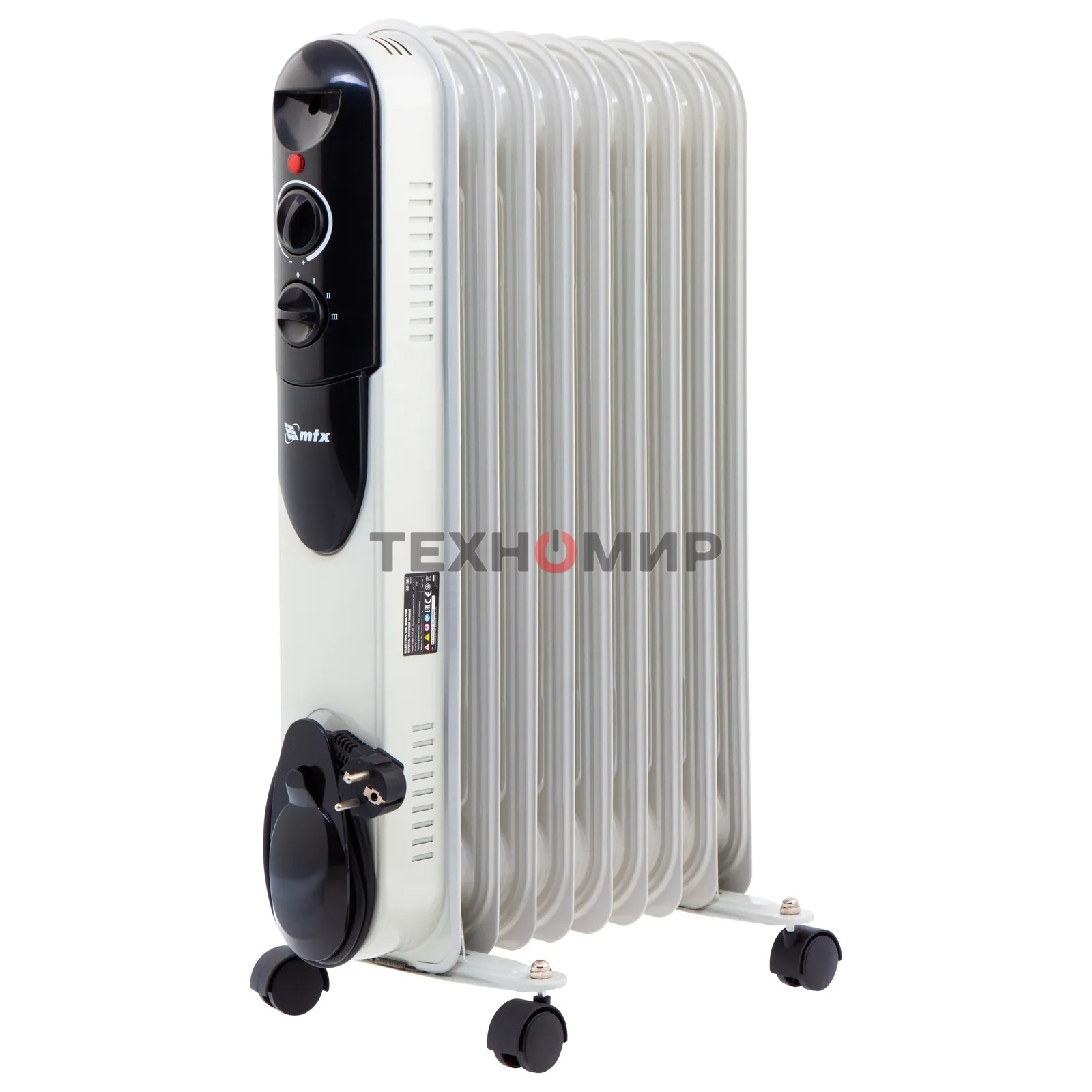 Обогреватель масляный MTX OCH-2000, белый, 2000 Вт, 20 м2, термостат