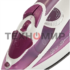 Утюг ВАСИЛИСА У3-2000 белый с сиреневым (2000 Вт. Тефлоновое покрытие подошвы. Индикатор нагрева утюга. Терморегулятор. 3 режима: сухое глажение, отпаривание, разбрызгивание воды. Возмож-ть регулировки степени отпаривания/вертикального отпаривания. Парово