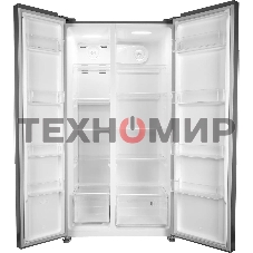 Холодильник Hyundai CS55023F нержавеющая сталь двухкамерный 347/185 л морозилка слева, No Frost, Side by Side