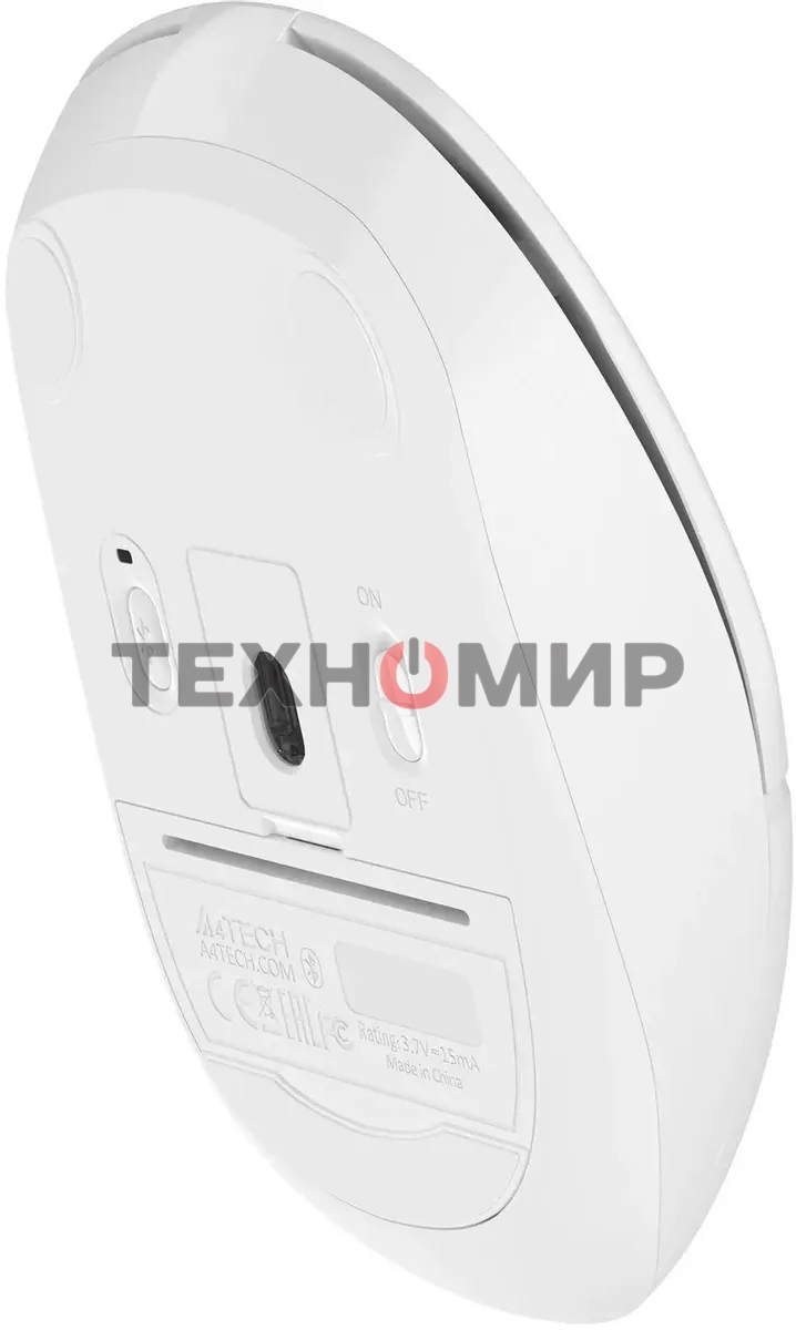 Мышь беспроводная A4Tech Fstyler FB12S белый, 1200 dpi, радиоканал, Bluetooth, USB, кнопки - 2