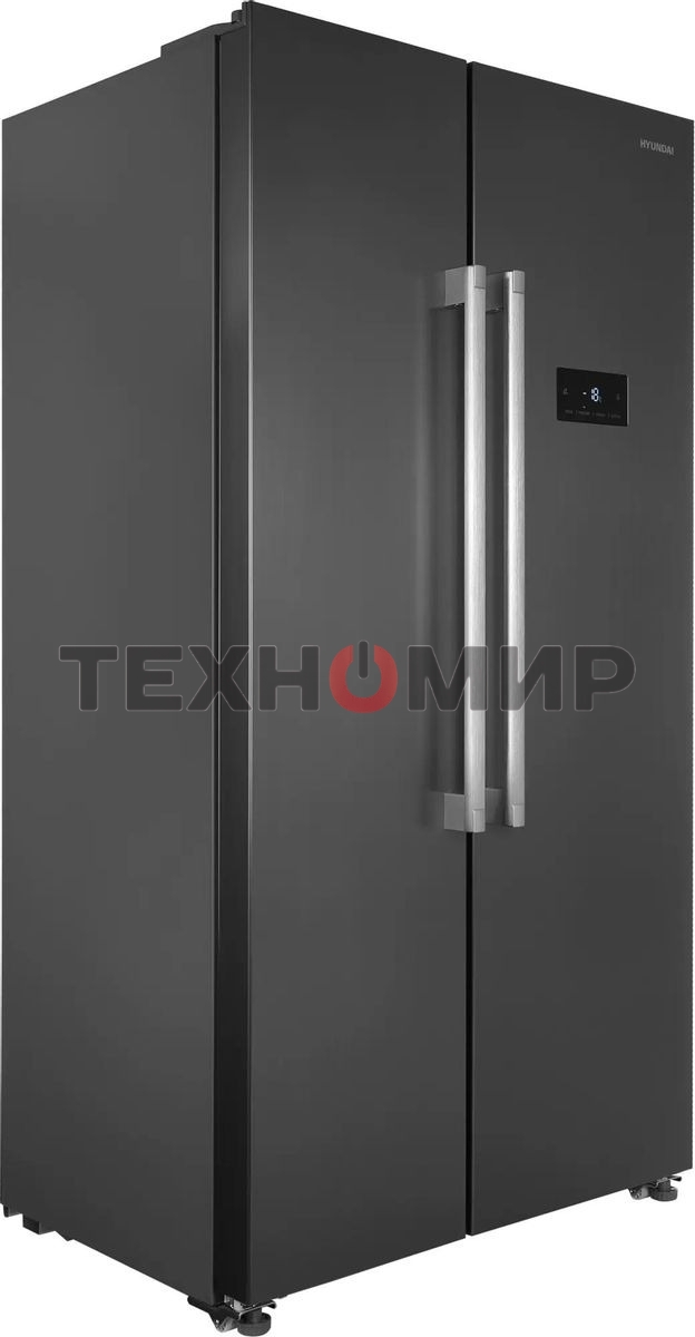Холодильник Hyundai CS55023F нержавеющая сталь двухкамерный 347/185 л морозилка слева, No Frost, Side by Side