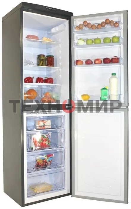 Холодильник DON R-296 G графит зеркальный двухкамерный 209/140л морозилка снизу