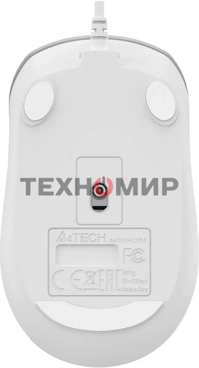 Мышь проводная A4Tech Fstyler FM26S серебристый/белый, 1600 dpi, USB, кнопки - 4