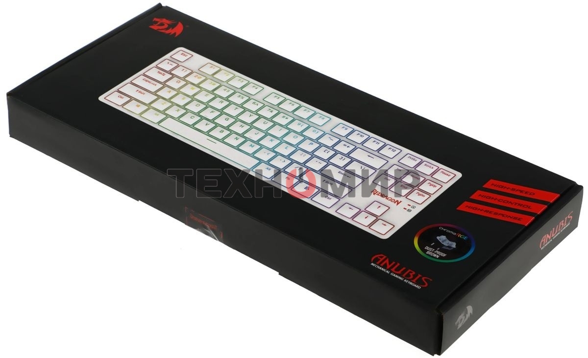 Клавиатура беспроводная Redragon Anubis беспроводная, USB, Bluetooth/Радиоканал, белый