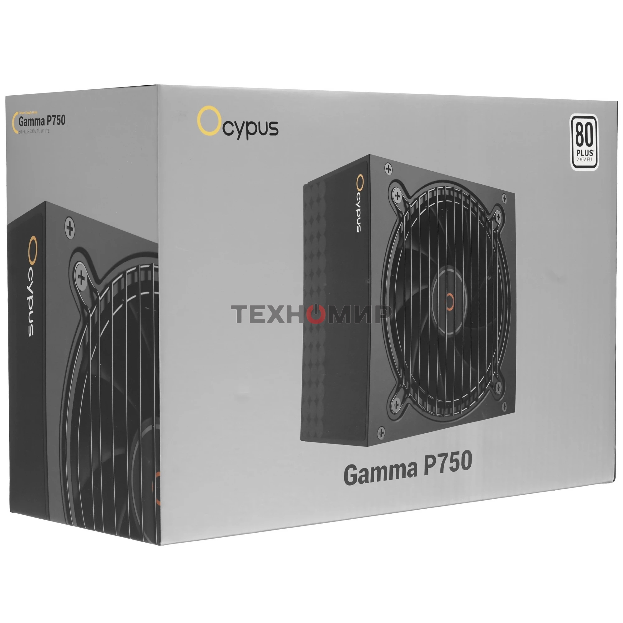 Блок питания 750W Ocypus Gaммa P750 BK (ATX, 80 PLUS, APFC, 20+4 pin, 120мм fan, PCI-E 6+2Px4, 6xSATA) (Gaммa-P750-W1HDBK024X-EU)