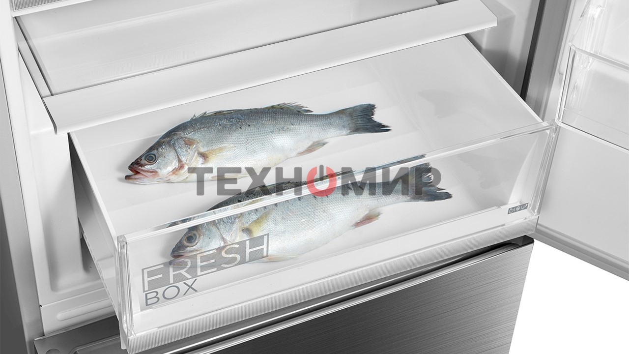 Холодильник Midea MDRB519MGE46ID нержавеющая сталь двухкамерный 263/123л морозилка снизу, No Frost