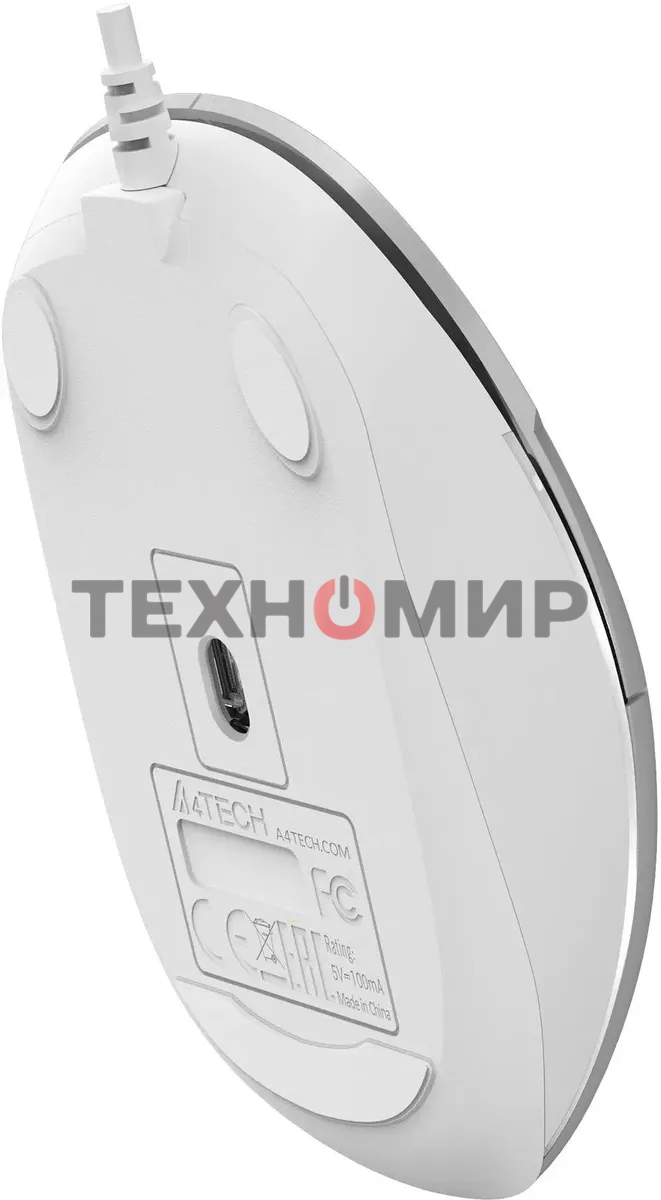 Мышь проводная A4Tech Fstyler FM26S серебристый/белый, 1600 dpi, USB, кнопки - 4