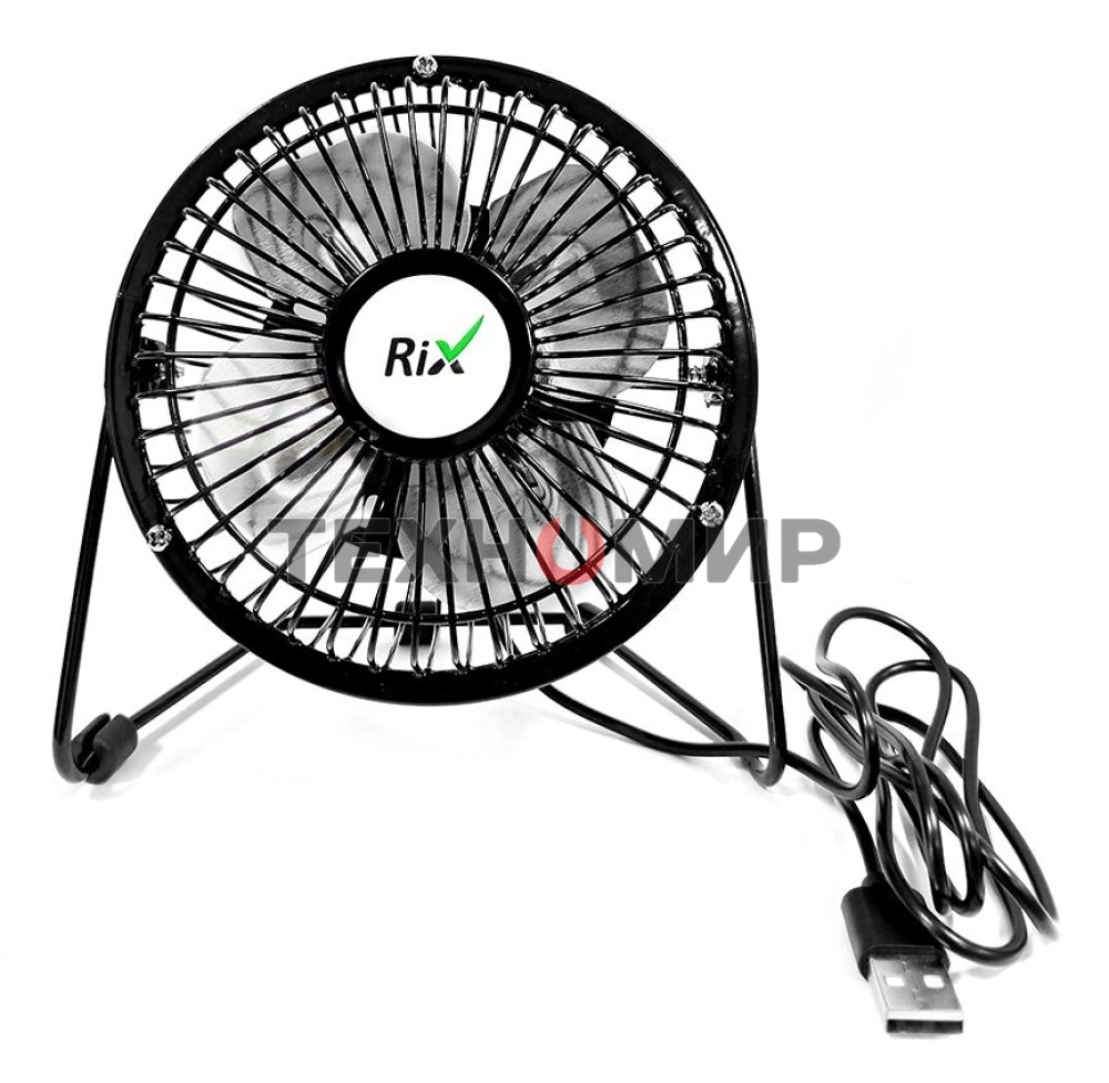 Вентилятор бытовой настольный Rix RDF-1501USB 4 Вт, черный
