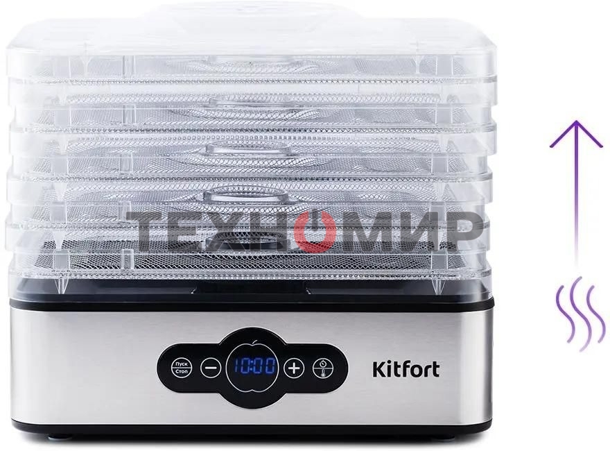 Сушилка для овощей и фруктов Kitfort KT-1914 5под. 240 Вт, черный