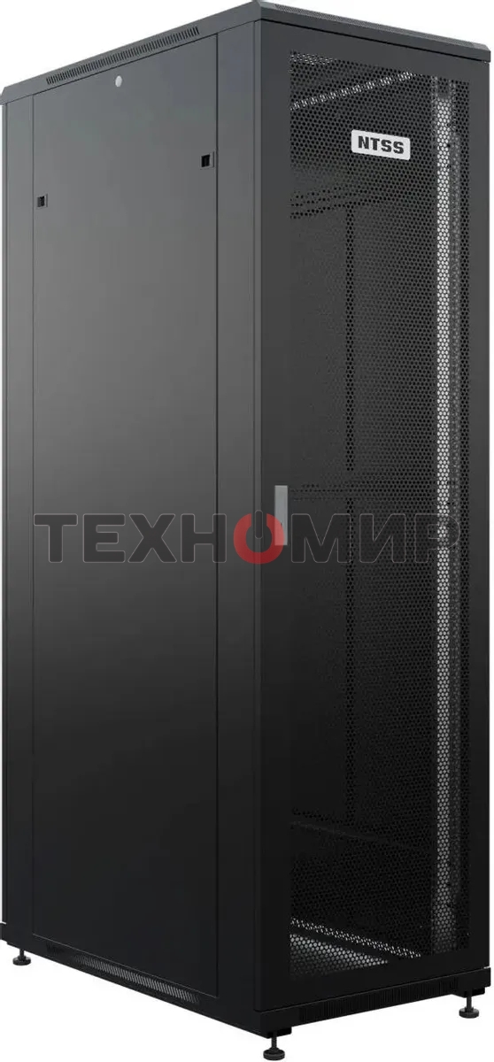 Шкаф серверный NTSS Премиум (NTSS-R42U80100PD/PDD-BL) напольный 42U 800x1000 мм пер. дв. перфор. металл 900 кг серый 910 мм 160 кг 1987 мм IP20 сталь